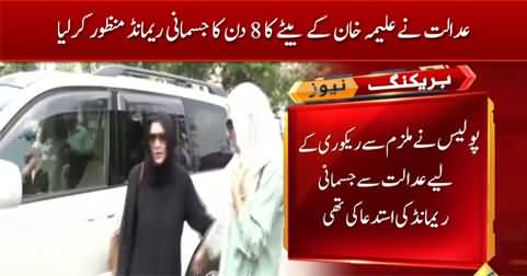 Court approves 8-day physical remand of Aleema Khan's son