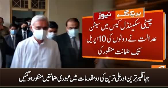 Court Grants Interim Bail to Jahangir Tareen And Ali Tareen In Two Cases