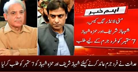 Court summons Shehbaz Sharif & Hamza Shehbaz for indictment on 7th September