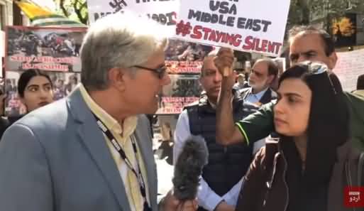 Demonstration Outside Indian High Commission in London Against the Abolition of Kashmir's Special Status