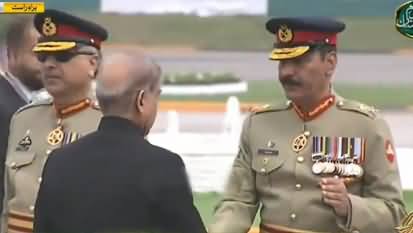 Did Lt. General Asif Ghafoor salute PM Shahbaz Sharif today?