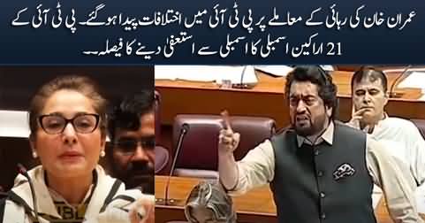 Differences emerge in PTI regarding Imran Khan's release, 21 members of assembly decide to resign