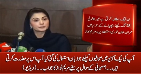 Do you apologize on language used for journalists in your leaked audio? Journalist asks Maryam Nawaz