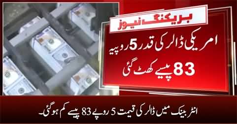 Dollar depreciated by Rs. 5.83 in interbank market