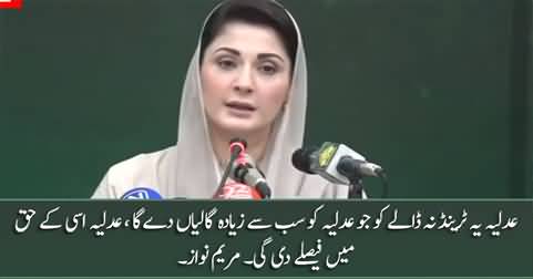 Don't set the trend that whoever will abuse you the most, you'll give verdict in his favour - Maryam to Judiciary