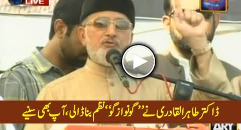 Dr. Tahir ul Qadri Reading Very Interesting Poem Go Nawaz Go, in Inqilab March