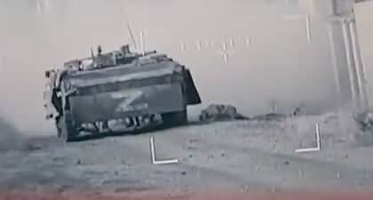 Dramatic call-of-duty style footage shows the moment Ukrainian troops blast a Russian tank