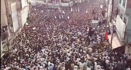 Drone footage: Entire Swat on roads protesting against terrorism