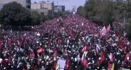 Drone footage: Millions join mourning procession of Martyred Ayatollah Khamenei in Tehran