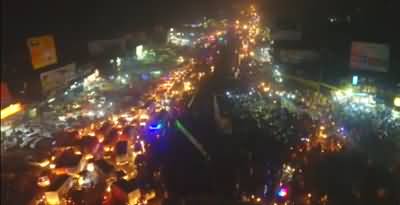 Drone Footage of Maulana Fazlur Rehman's Azadi March in Gujranwala