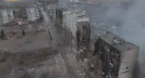 Drone footage shows destruction in Ukrainian town Borodyanka