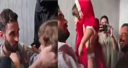 Emotional scenes of young man released from Israel's custody