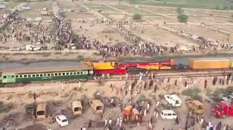 Exclusive: Aerial View of Hazara Express Train Derail in Pakistan