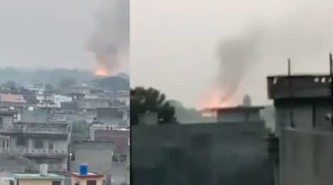 Exclusive footage of explosions at ammunition depot of Pak Army in Sialkot