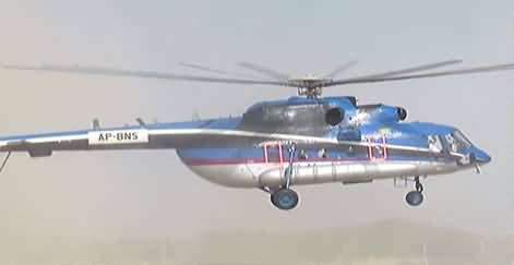 Exclusive footage of Imran Khan's helicopter landing in Bahawalpur