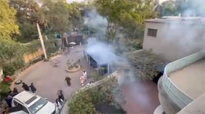Exclusive footage of police shelling inside Imran Khan's house