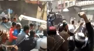 Exclusive Video of Mob Attack on Police in Liaquatabad Karachi