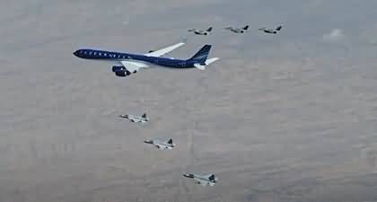 Exclusive Video: Pakistani Fighter Jets Escort Azerbaijan's President's Plane