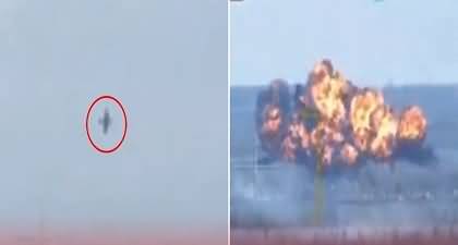 Exclusive Video: Russian SU-25 jet reportedly crashes into the ground in Ukraine