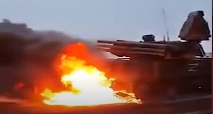 Exclusive video: Ukrainians take Russian Tank for joyride & burn £11m missile launcher