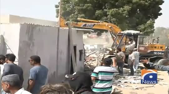 Exclusive View of Anti Encroachment Operation in Karachi, People Resist