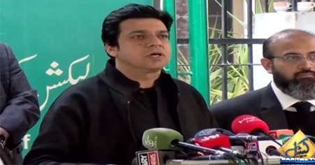 Faisal Vawda media talk outside election commission regarding his disqualification casee