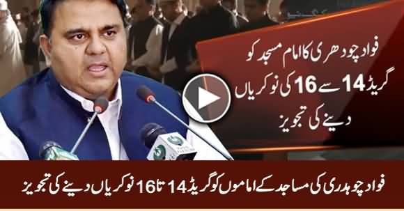 Fawad Chaudhry Recommends Giving Jobs of Grade 14 & 16 to Imam of Mosque