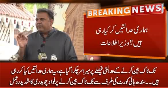 Fawad Chaudhry's Strong Reaction on Sindh High Court's Order to Ban Tiktok