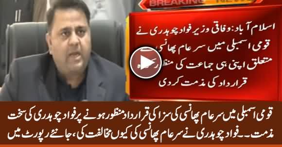 Fawad Chaudhry Strongly Condemns Resolution on Publicly Hanging of Pedophiles