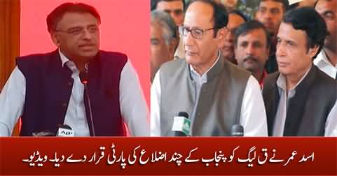 Federal Minister Asad Umar calls PMLQ 'A party of Punjab's few districts'