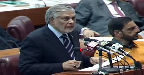 Federal Minister Senator Ishaq Dar Presenting the Mini budget in Parliament