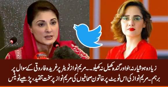 Female Journalists Bash Maryam Nawaz on Her Tweet Against Gharida Farooqi