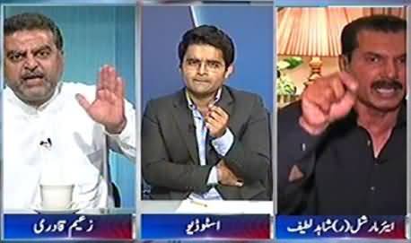 Fight Between PMLN Zaeem Qadri and Shahid Latif in Live Program