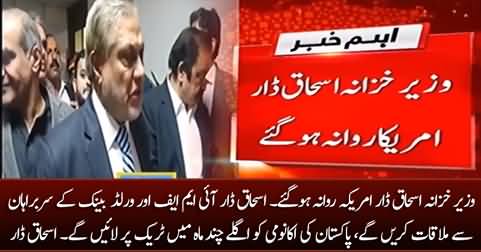 Finance Minister Ishaq Dar leaves for America, will meet heads of IMF & World Bank