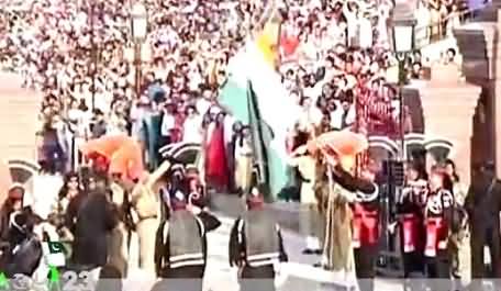 Flag Raising Ceremony at Wagah Border on Pakistan Day