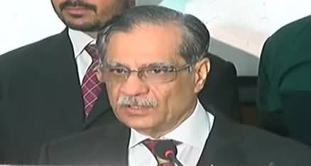 Former Chief Justice Saqib Nisar Speaks At Water Crisis Seminar In Lahore