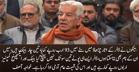 Four bank earned billions of rupees in Dollars speculation - Khawaja Asif