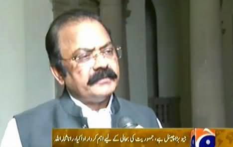Geo Has Played Vital Role For Democracy, It Should Not Be Banned - Rana Sanaullah