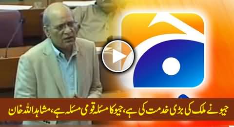Geo & Jang Group Have Served Pakistan A Lot, Geo's Issue is Our National Issue - Mushahidullah Khan