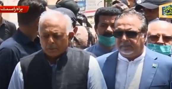 Ghulam Sarwar And Governor Sindh Media Talk About Plane Crash