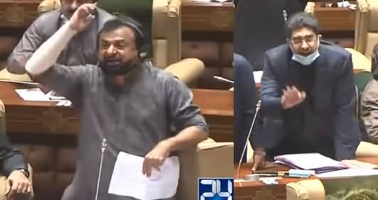 Haleem Adil Sheikh's Blasting Speech in Sindh Assembly, PPP Members Making Noise