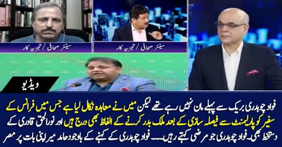 Hamid Mir Rejects Fawad Ch's Claim, Insists on Govt Had A Promise to Expel French Ambassador From Pakistan