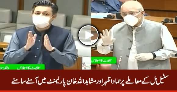 Hammad Azhar Vs Mushahid Ullah Khan in Parliament on Pakistan Steel Mills Issue