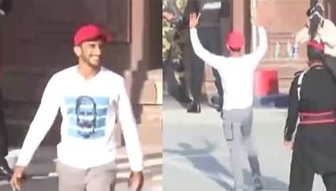Hassan Ali demonstrates his Signature Style during Wahga Border Ceremony