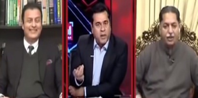 Heated debate between Mian Javed Latif and Anchor Imran Khan