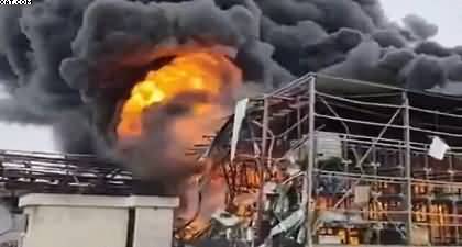 Huge smoke rise as Iranian missile hit Israel's chemical factory