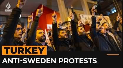 Hundreds of outraged Turks protest outside Instanbul's Swedish consulate against Quran burning