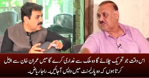 I appeal to Imran Khan to come back to Parliament, this is not the time for agitation - Raja Riaz