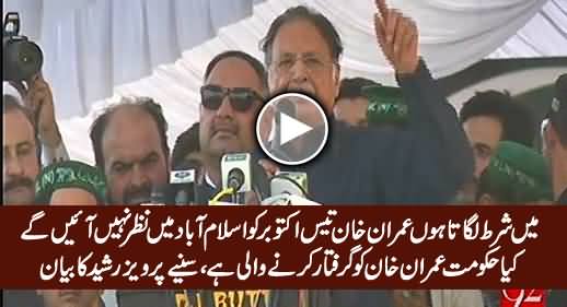I Bet Imran Khan Will Not Be In Islamabad on 30th October - Pervez Rasheed
