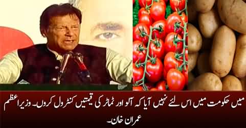 I didn't come to the government to control the prices of potatoes & tomatoes - PM Imran Khan